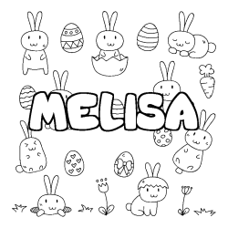 Coloración del nombre MELISA - decorado Pascua