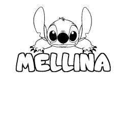 Coloración del nombre MELLINA - decorado Stitch