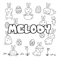 Coloración del nombre MELODY - decorado Pascua