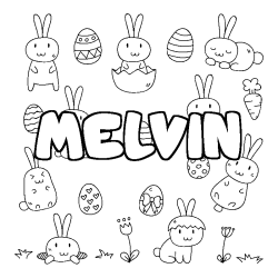 Coloración del nombre MELVIN - decorado Pascua