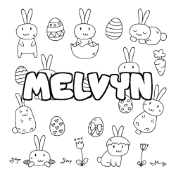 Coloración del nombre MELVYN - decorado Pascua