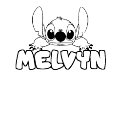 Coloración del nombre MELVYN - decorado Stitch