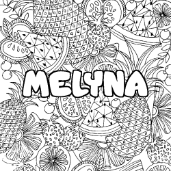 Coloración del nombre MELYNA - decorado mandala de frutas