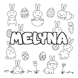 Coloración del nombre MELYNA - decorado Pascua