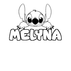 Coloración del nombre MELYNA - decorado Stitch