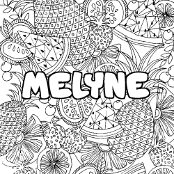 Coloración del nombre MELYNE - decorado mandala de frutas