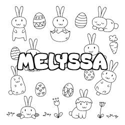 Coloración del nombre MELYSSA - decorado Pascua