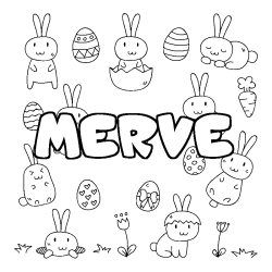 Coloración del nombre MERVE - decorado Pascua