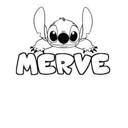 Coloración del nombre MERVE - decorado Stitch