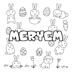 Coloración del nombre MERYEM - decorado Pascua