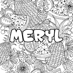 Coloración del nombre MERYL - decorado mandala de frutas