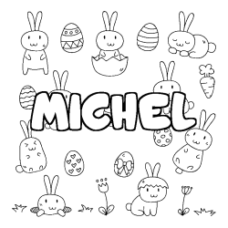 Coloración del nombre MICHEL - decorado Pascua