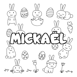 Coloración del nombre MICKAËL - decorado Pascua