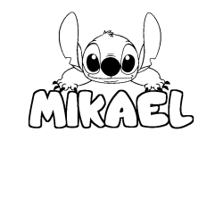 Coloración del nombre MIKAEL - decorado Stitch