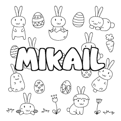 Coloración del nombre MIKAIL - decorado Pascua