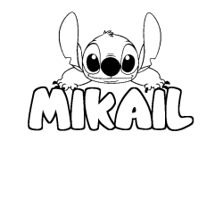 Coloración del nombre MIKAIL - decorado Stitch