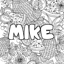 Coloración del nombre MIKE - decorado mandala de frutas