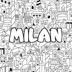 Coloración del nombre MILAN - decorado ciudad