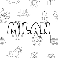 Coloración del nombre MILAN - decorado juguetes