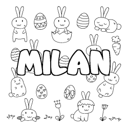 Coloración del nombre MILAN - decorado Pascua