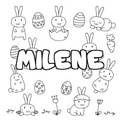 Coloración del nombre MILENE - decorado Pascua