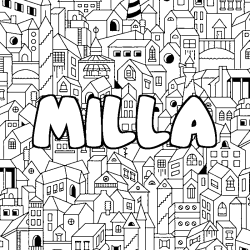 Coloración del nombre MILLA - decorado ciudad