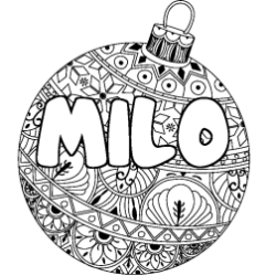 Coloración del nombre MILO - decorado bola de Navidad