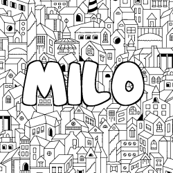 Coloración del nombre MILO - decorado ciudad