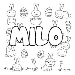 Coloración del nombre MILO - decorado Pascua