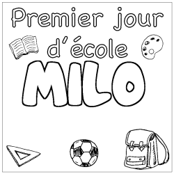 Coloración del nombre MILO - decorado primer día de escuela