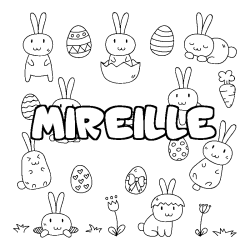 Coloración del nombre MIREILLE - decorado Pascua