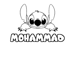 Coloración del nombre MOHAMMAD - decorado Stitch