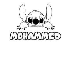 Coloración del nombre MOHAMMED - decorado Stitch