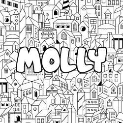 Coloración del nombre MOLLY - decorado ciudad