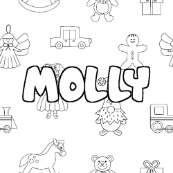 Coloración del nombre MOLLY - decorado juguetes