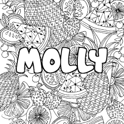 Coloración del nombre MOLLY - decorado mandala de frutas