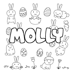 Coloración del nombre MOLLY - decorado Pascua