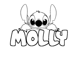 Coloración del nombre MOLLY - decorado Stitch