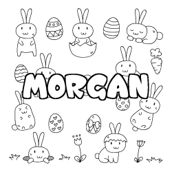 Coloración del nombre MORGAN - decorado Pascua