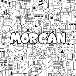 Coloración del nombre MORGAN - decorado ciudad