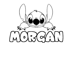 Coloración del nombre MORGAN - decorado Stitch