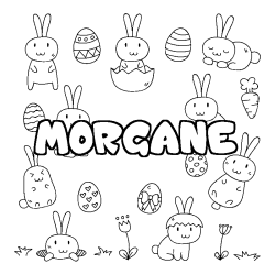 Coloración del nombre MORGANE - decorado Pascua