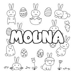 Coloración del nombre MOUNA - decorado Pascua