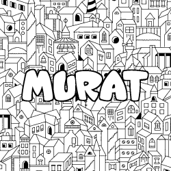 Coloración del nombre MURAT - decorado ciudad