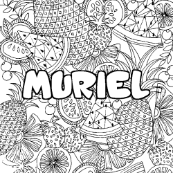 Coloración del nombre MURIEL - decorado mandala de frutas