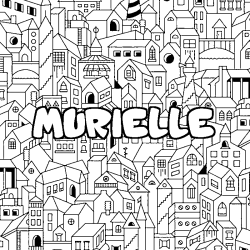 Coloración del nombre MURIELLE - decorado ciudad