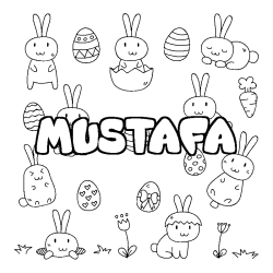 Coloración del nombre MUSTAFA - decorado Pascua