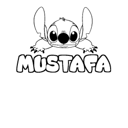 Coloración del nombre MUSTAFA - decorado Stitch