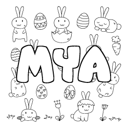 Coloración del nombre MYA - decorado Pascua