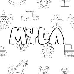 Coloración del nombre MYLA - decorado juguetes